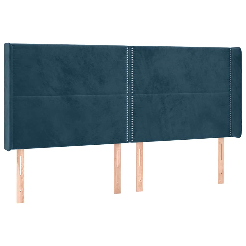 Vidaxl hoofdbord led 203x16x118 128 cm fluweel donkerblauw