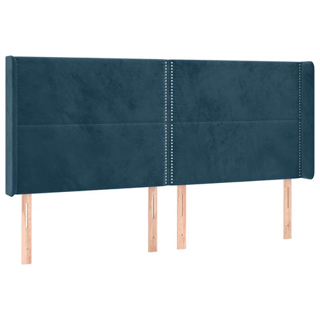 Vidaxl hoofdbord led 203x16x118 128 cm fluweel donkerblauw