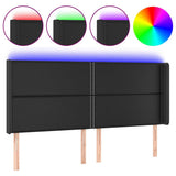 Vidaxl hoofdbord led 203x16x118 128 cm kunstleer zwart