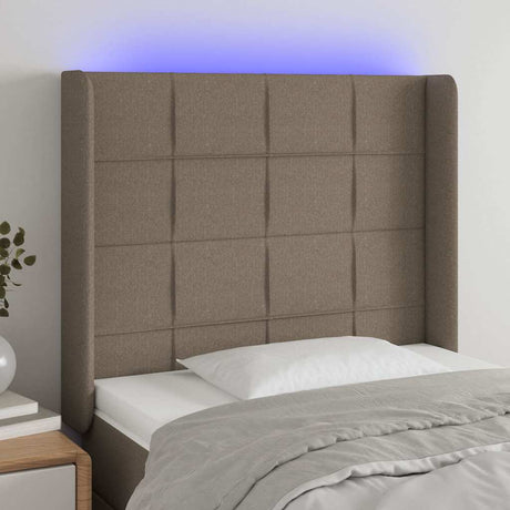 Vidaxl hoofdbord led 83x16x118 128 cm stof taupe
