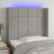 Vidaxl hoofdbord led 93x16x118 128 cm stof lichtgrijs