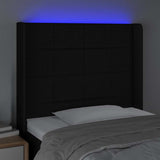 Vidaxl hoofdbord led 93x16x118 128 cm stof zwart