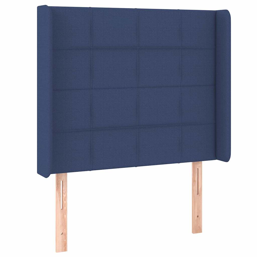 Vidaxl hoofdbord led 93x16x118 128 cm stof blauw