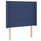 Vidaxl hoofdbord led 93x16x118 128 cm stof blauw
