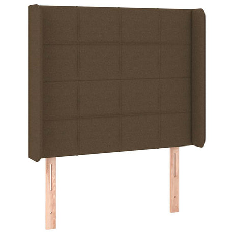Vidaxl hoofdbord led 103x16x118 128 cm stof donkerbruin