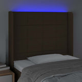 Vidaxl hoofdbord led 103x16x118 128 cm stof donkerbruin