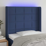 Vidaxl hoofdbord led 103x16x118 128 cm stof blauw