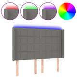 Vidaxl hoofdbord led 147x16x118 128 cm stof donkergrijs
