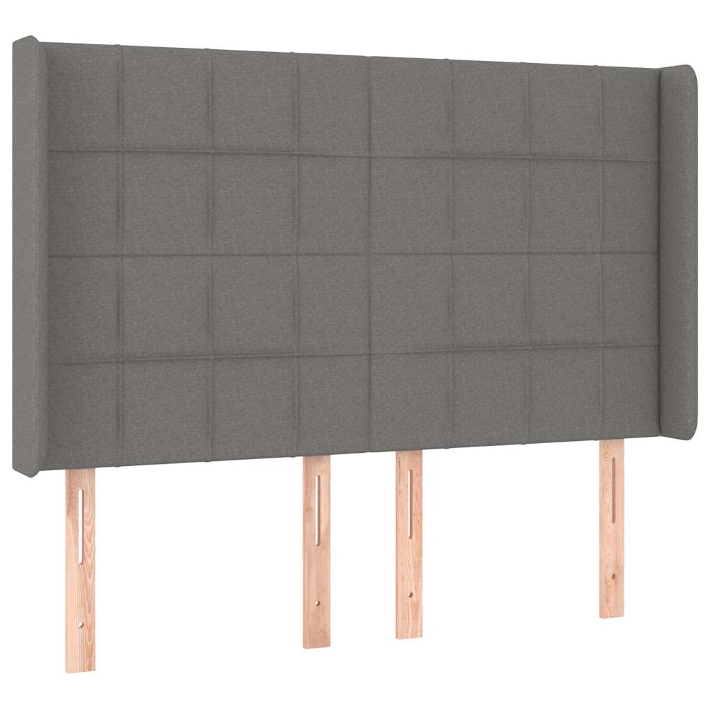 Vidaxl hoofdbord led 147x16x118 128 cm stof donkergrijs