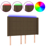Vidaxl hoofdbord led 147x16x118 128 cm stof donkerbruin