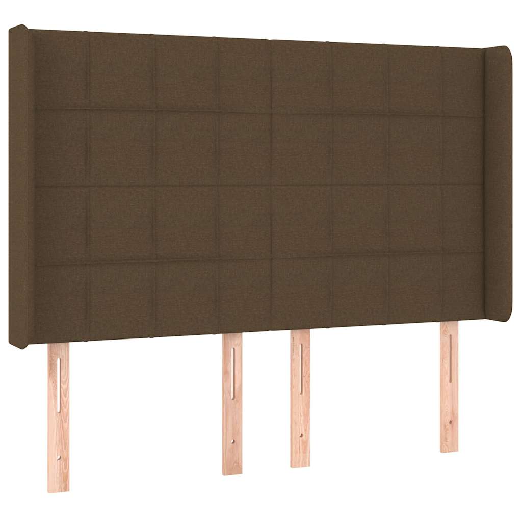 Vidaxl hoofdbord led 147x16x118 128 cm stof donkerbruin