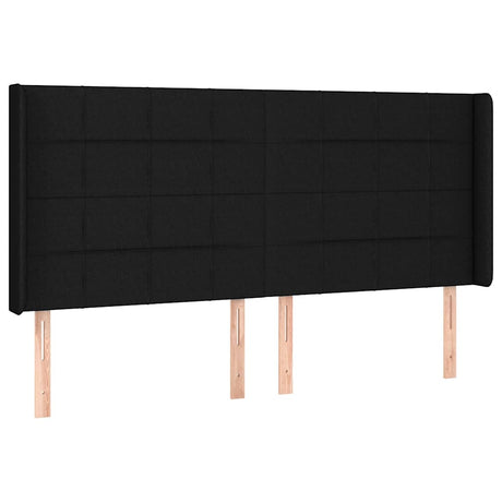 Vidaxl hoofdbord led 183x16x118 128 cm stof zwart
