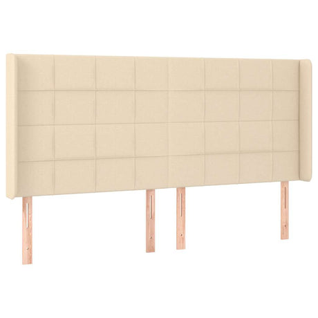 Vidaxl hoofdbord led 183x16x118 128 cm stof crèmekleurig