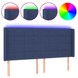 Vidaxl hoofdbord led 183x16x118 128 cm stof blauw
