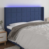 Vidaxl hoofdbord led 183x16x118 128 cm stof blauw