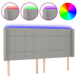 Vidaxl hoofdbord led 203x16x118 128 cm stof lichtgrijs