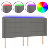 Vidaxl hoofdbord led 203x16x118 128 cm stof donkergrijs