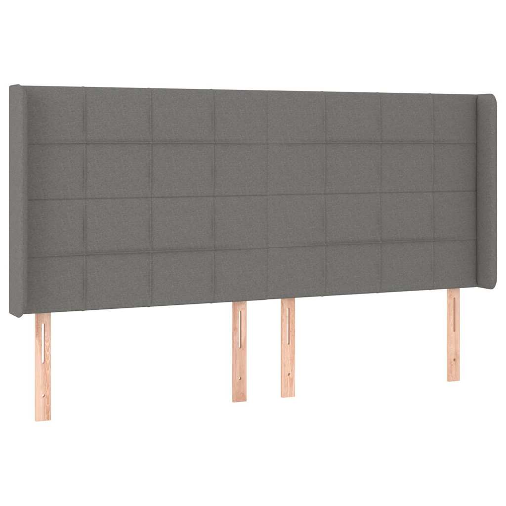 Vidaxl hoofdbord led 203x16x118 128 cm stof donkergrijs