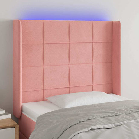 Vidaxl hoofdbord led 83x16x118 128 cm fluweel roze