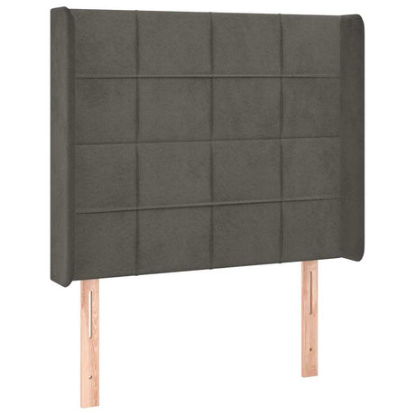 Vidaxl hoofdbord led 93x16x118 128 cm fluweel donkergrijs