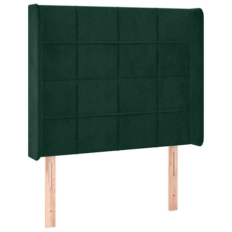 Vidaxl hoofdbord led 93x16x118 128 cm fluweel donkergroen