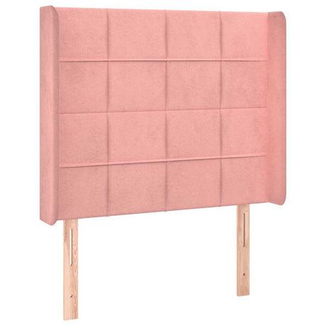 Vidaxl hoofdbord led 93x16x118 128 cm fluweel roze