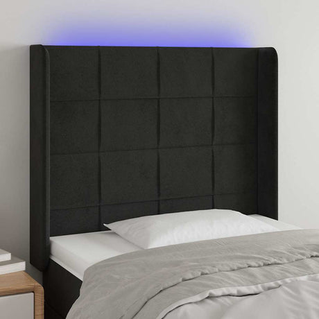 Vidaxl hoofdbord led 103x16x118 128 cm fluweel zwart