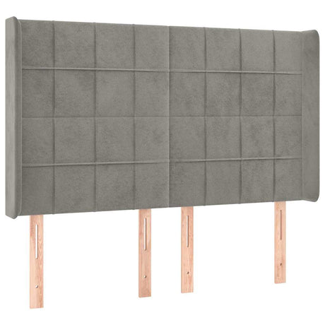 Vidaxl hoofdbord led 147x16x118 128 cm fluweel lichtgrijs