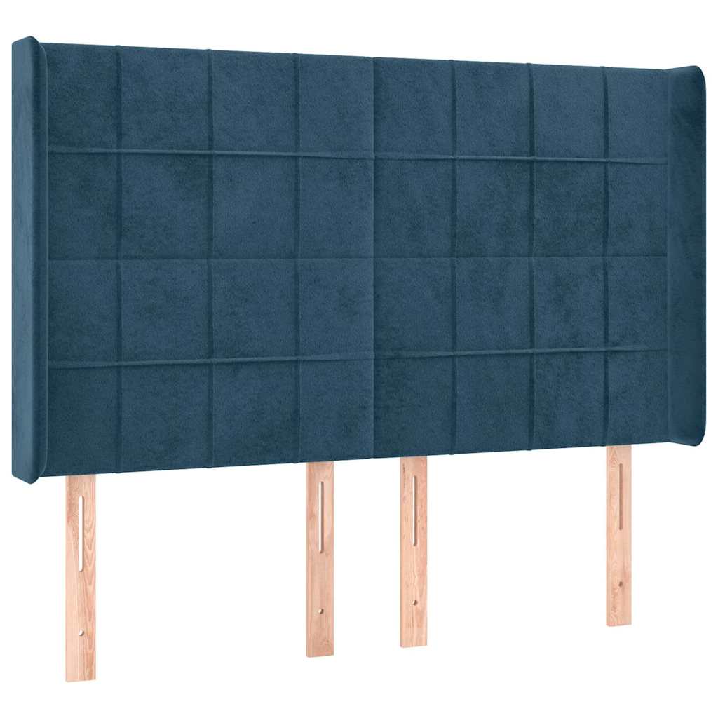 Vidaxl hoofdbord led 147x16x118 128 cm fluweel donkerblauw