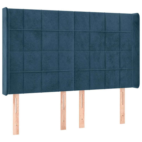 Vidaxl hoofdbord led 147x16x118 128 cm fluweel donkerblauw