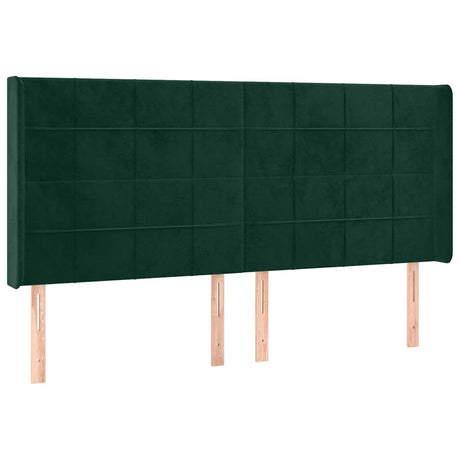 Vidaxl hoofdbord led 183x16x118 128 cm fluweel donkergroen