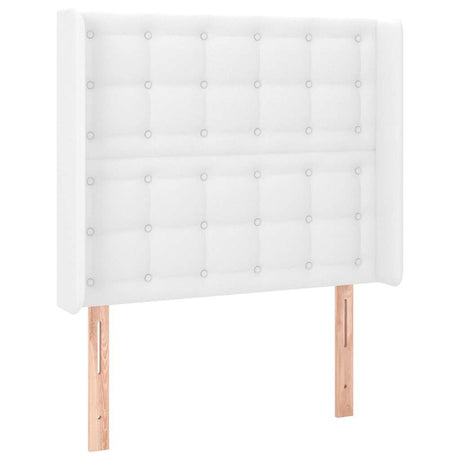 Vidaxl hoofdbord led 103x16x118 128 cm kunstleer wit