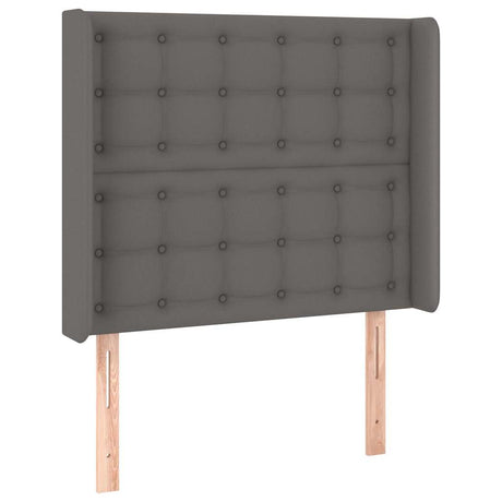Vidaxl hoofdbord led 103x16x118 128 cm kunstleer grijs