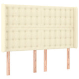 Vidaxl hoofdbord led 147x16x118 128 cm kunstleer crèmekleurig