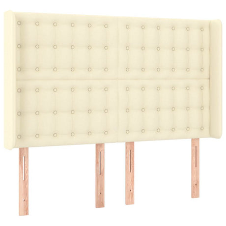 Vidaxl hoofdbord led 147x16x118 128 cm kunstleer crèmekleurig
