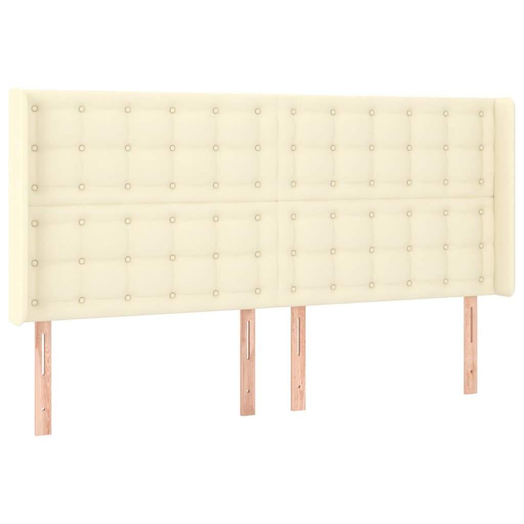 Vidaxl hoofdbord led 163x16x118 128 cm kunstleer crèmekleurig