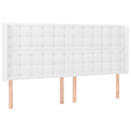 Vidaxl hoofdbord led 203x16x118 128 cm kunstleer wit