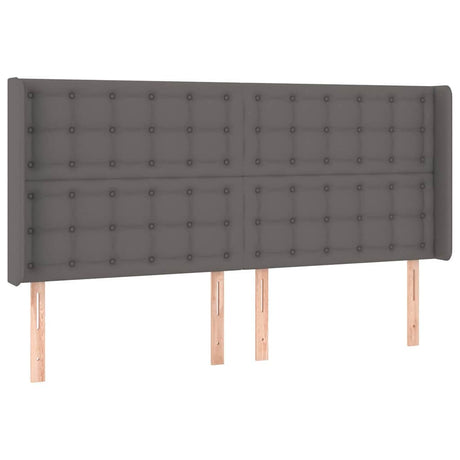 Vidaxl hoofdbord led 203x16x118 128 cm kunstleer grijs