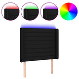 Vidaxl hoofdbord led 103x16x118 128 cm stof zwart