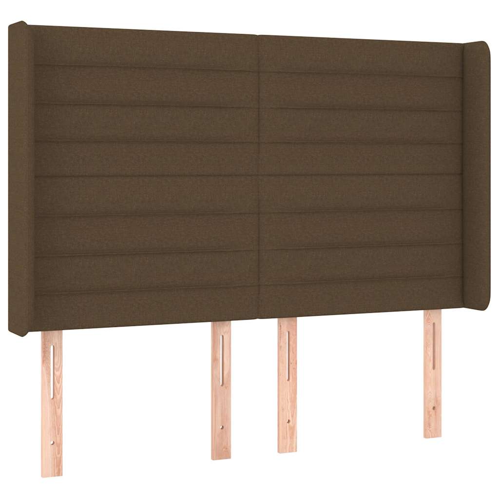 Vidaxl hoofdbord led 147x16x118 128 cm stof donkerbruin