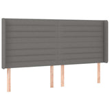 Vidaxl hoofdbord led 183x16x118 128 cm stof donkergrijs