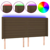 Vidaxl hoofdbord led 203x16x118 128 cm stof donkerbruin