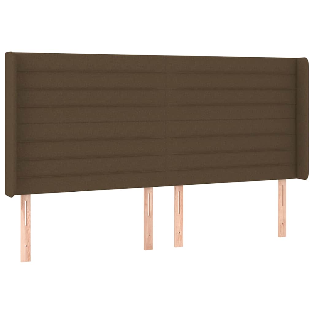Vidaxl hoofdbord led 203x16x118 128 cm stof donkerbruin