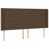 Vidaxl hoofdbord led 203x16x118 128 cm stof donkerbruin