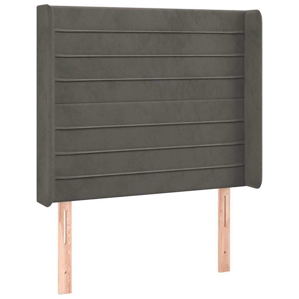 Vidaxl hoofdbord led 83x16x118 128 cm fluweel donkergrijs