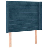 Vidaxl hoofdbord led 83x16x118 128 cm fluweel donkerblauw