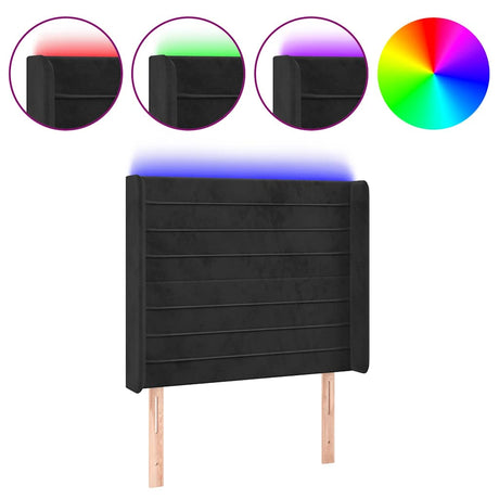 Vidaxl hoofdbord led 103x16x118 128 cm fluweel zwart