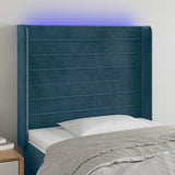 Vidaxl hoofdbord led 103x16x118 128 cm fluweel donkerblauw