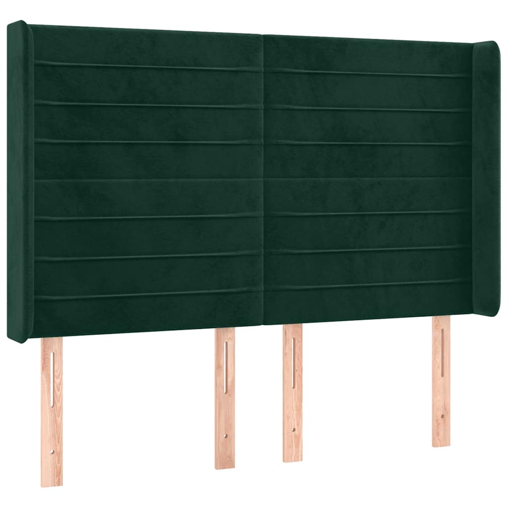 Vidaxl hoofdbord led 147x16x118 128 cm fluweel donkergroen