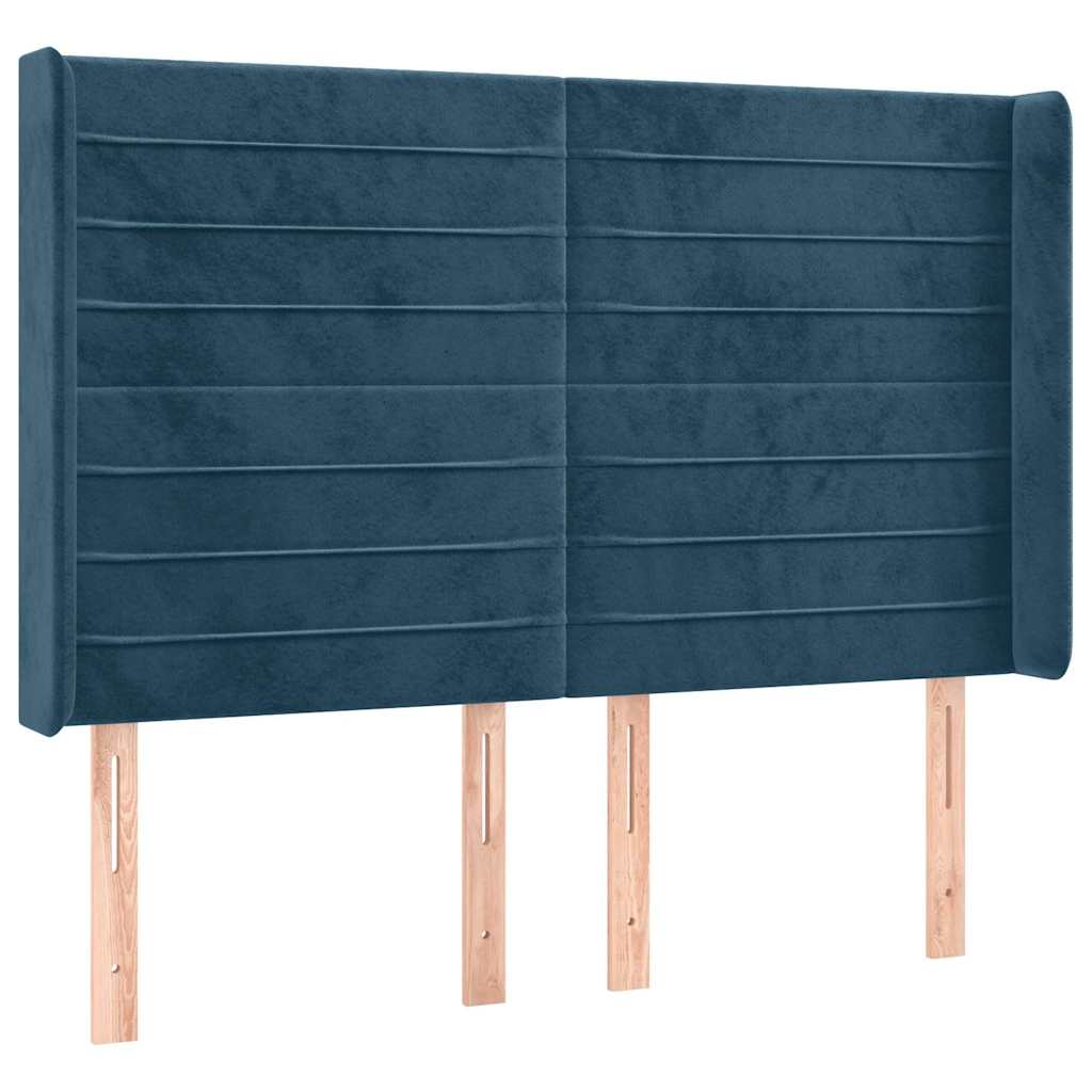 Vidaxl hoofdbord led 147x16x118 128 cm fluweel donkerblauw